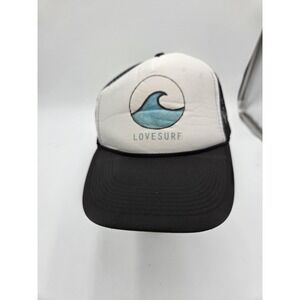 Otto Collection Lovesurf Trucker Hat White Wave Graphic Snapback Cap 32-468